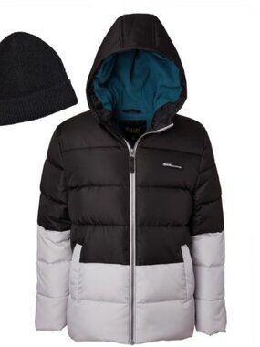 NWT Extreme Big Boys Ripstop Puffer Jacket w/ Beanie XL 14‑16  - B157